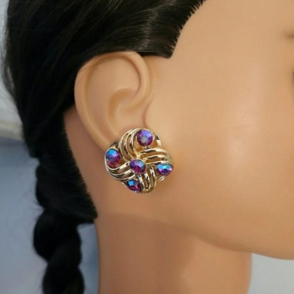 Vintage Gold and Rhinestone Jewelry Set